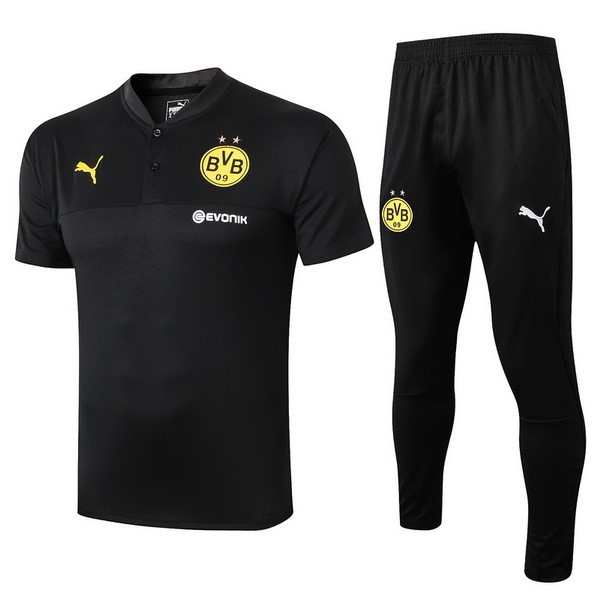 Polo Borussia Dortmund Conjunto Completo 2019 2020 Negro Amarillo